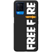 Черный чехол BoxFace OPPO A54 Free Fire White Logo