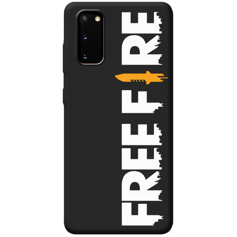 Черный чехол BoxFace Samsung Galaxy S20 (G980) Free Fire White Logo