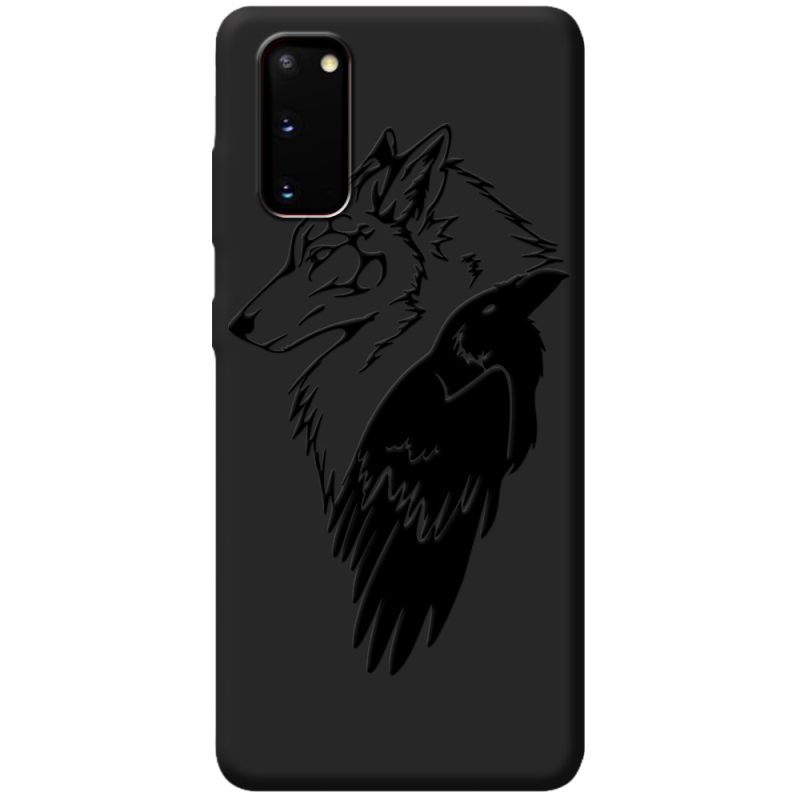 Черный чехол BoxFace Samsung Galaxy S20 (G980) Wolf and Raven