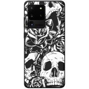 Черный чехол BoxFace Samsung Galaxy S20 Ultra (G988) Skull and Roses