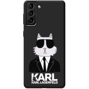 Черный чехол BoxFace Samsung Galaxy S21 Plus (G996) Cat in Black