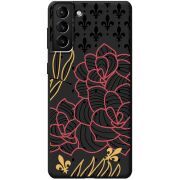 Черный чехол BoxFace Samsung Galaxy S21 Plus (G996) FranceFlowers