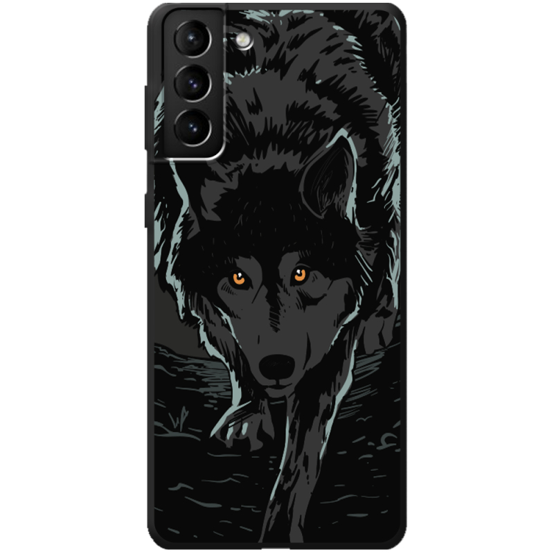 Черный чехол BoxFace Samsung Galaxy S21 Plus (G996) Wolf