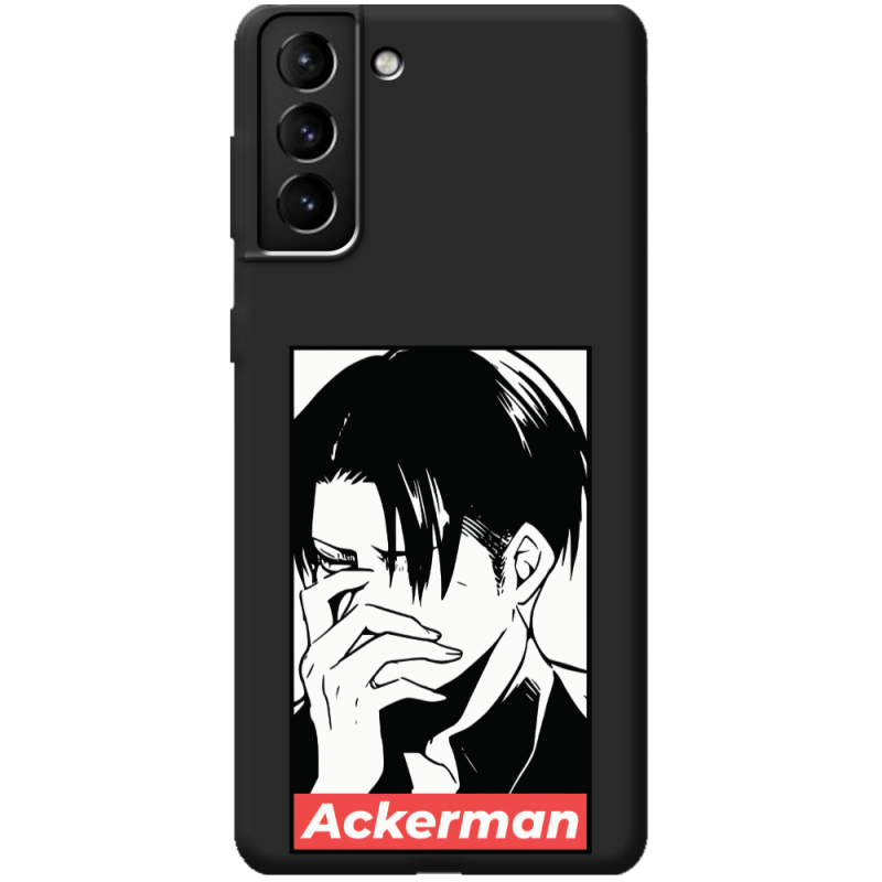 Черный чехол BoxFace Samsung Galaxy S21 Plus (G996) Attack On Titan - Ackerman