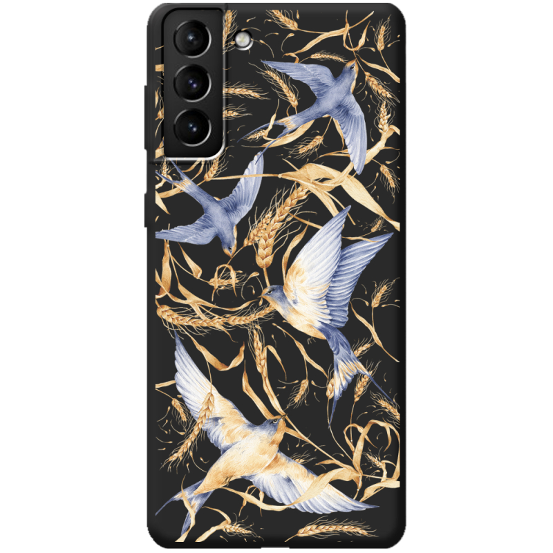 Черный чехол BoxFace Samsung Galaxy S21 Plus (G996) Ластівки