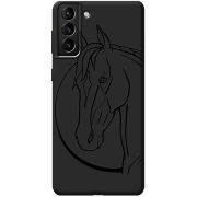 Черный чехол BoxFace Samsung Galaxy S21 Plus (G996) Horse