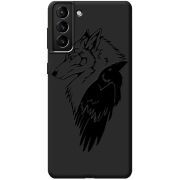 Черный чехол BoxFace Samsung Galaxy S21 Plus (G996) Wolf and Raven