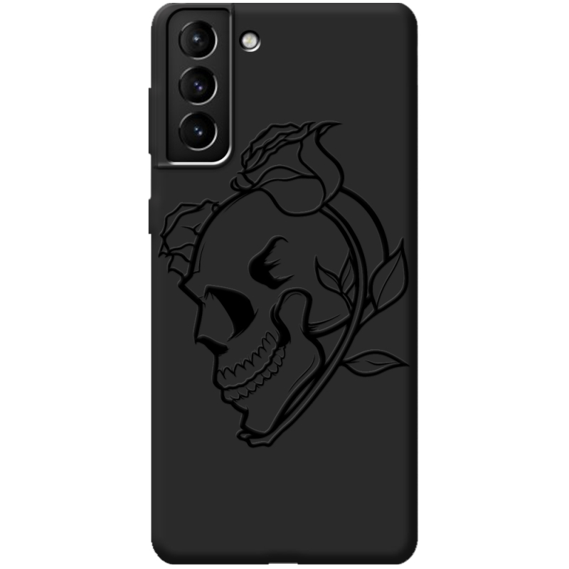 Черный чехол BoxFace Samsung Galaxy S21 Plus (G996) Skull and Roses