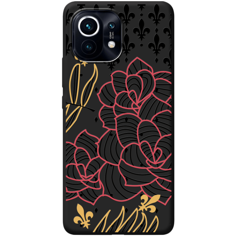 Черный чехол BoxFace Xiaomi Mi 11 FranceFlowers