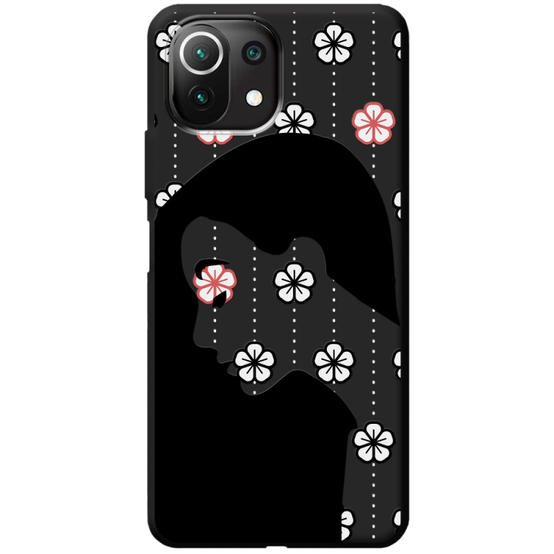 Черный чехол BoxFace Xiaomi Mi 11 Lite Flower Hair