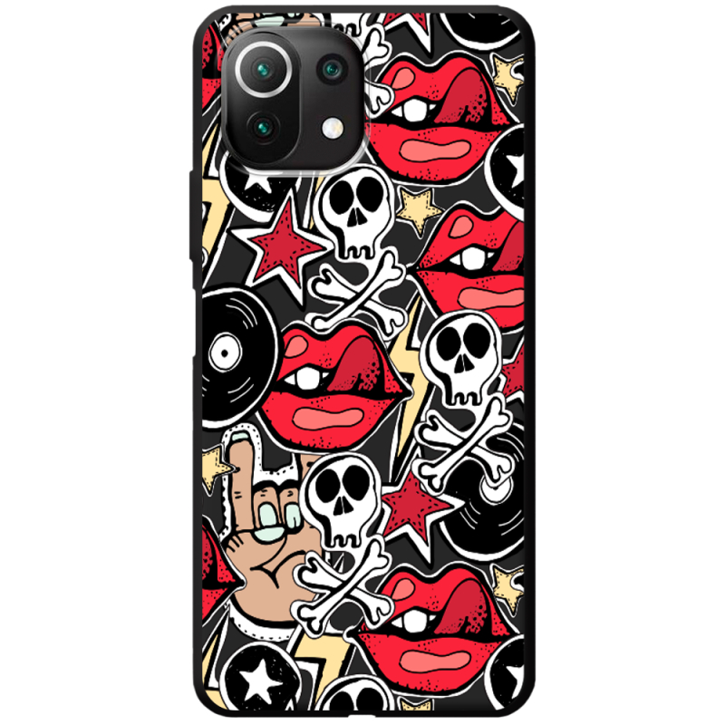 Черный чехол BoxFace Xiaomi Mi 11 Lite Rock Graffiti