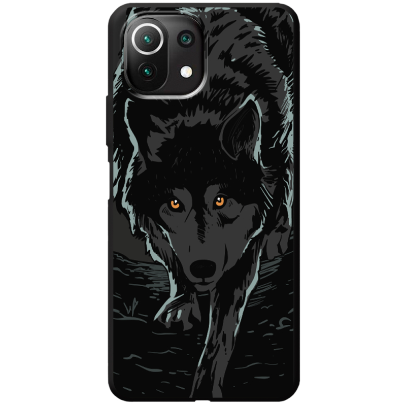 Черный чехол BoxFace Xiaomi Mi 11 Lite Wolf