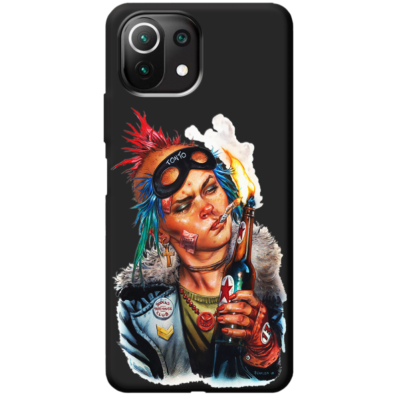 Черный чехол BoxFace Xiaomi Mi 11 Lite Tanker Girl