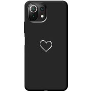 Черный чехол BoxFace Xiaomi Mi 11 Lite My Heart