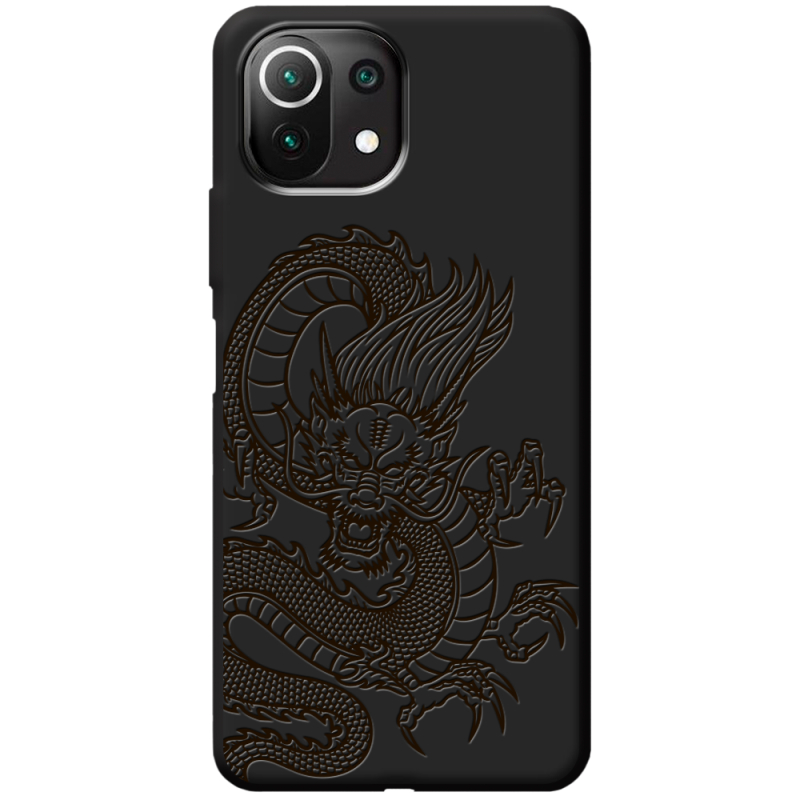 Черный чехол BoxFace Xiaomi Mi 11 Lite Chinese Dragon