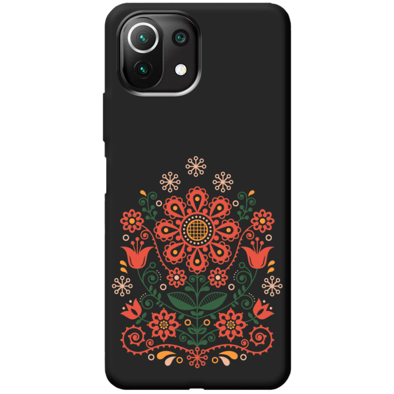 Черный чехол BoxFace Xiaomi Mi 11 Lite Ukrainian Ornament