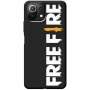 Черный чехол BoxFace Xiaomi Mi 11 Lite Free Fire White Logo