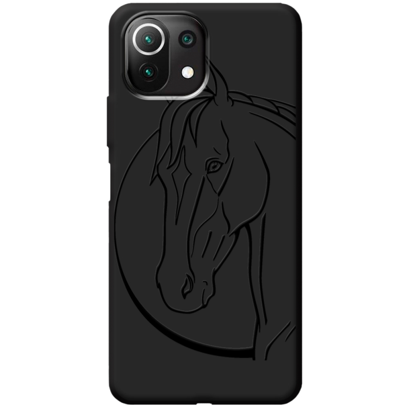 Черный чехол BoxFace Xiaomi Mi 11 Lite Horse
