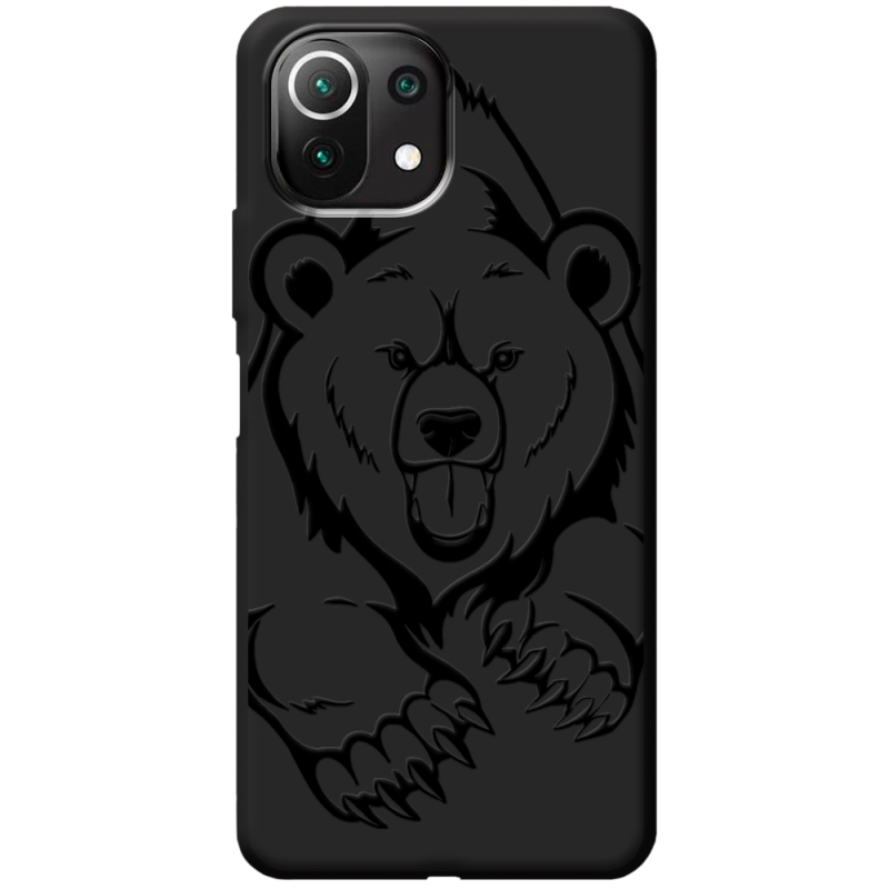 Черный чехол BoxFace Xiaomi Mi 11 Lite Grizzly Bear