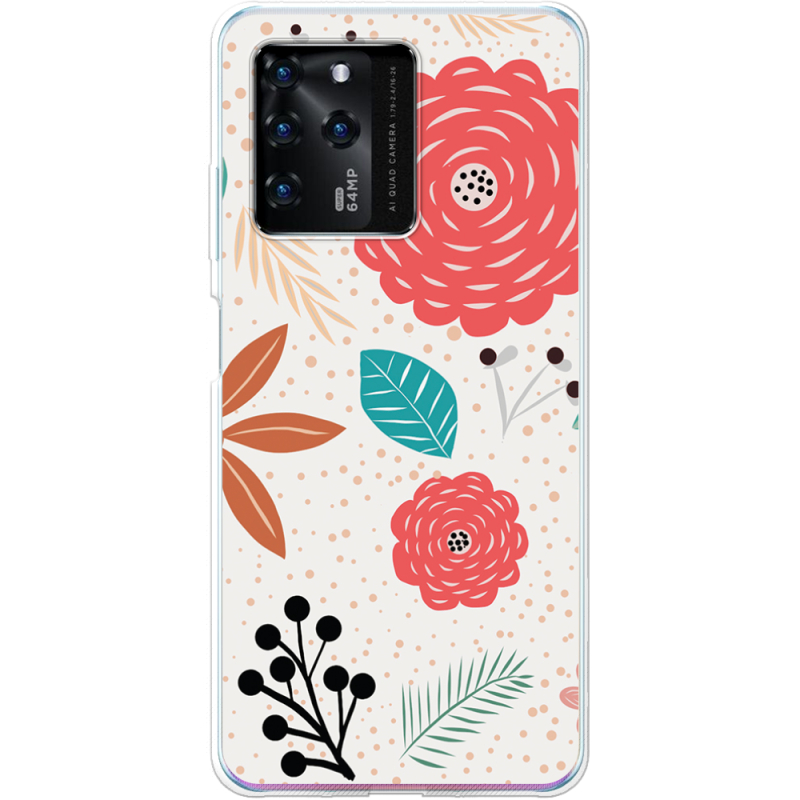 Чехол BoxFace ZTE Blade V30 Line Flowers