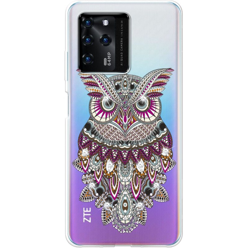 Чехол со стразами ZTE Blade V30 Owl