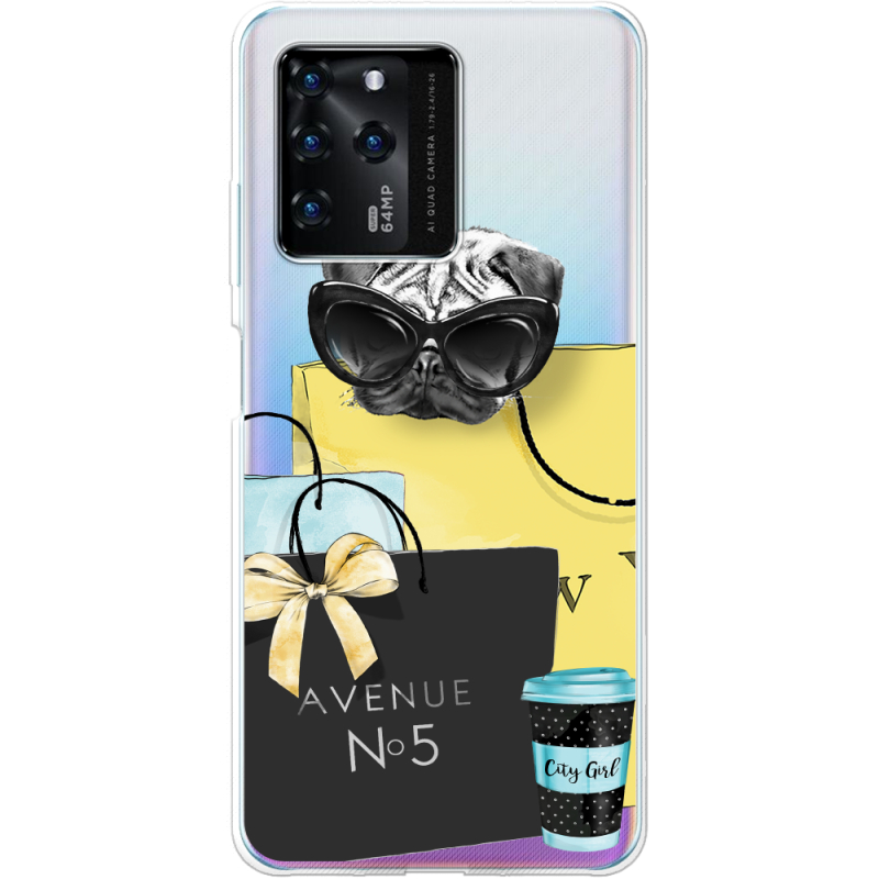 Прозрачный чехол BoxFace ZTE Blade V30 Fashion Pug