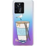 Прозрачный чехол BoxFace ZTE Blade V30 Segull in Cofee Pool