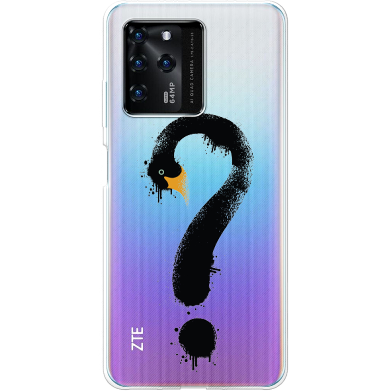 Прозрачный чехол BoxFace ZTE Blade V30 Swan question