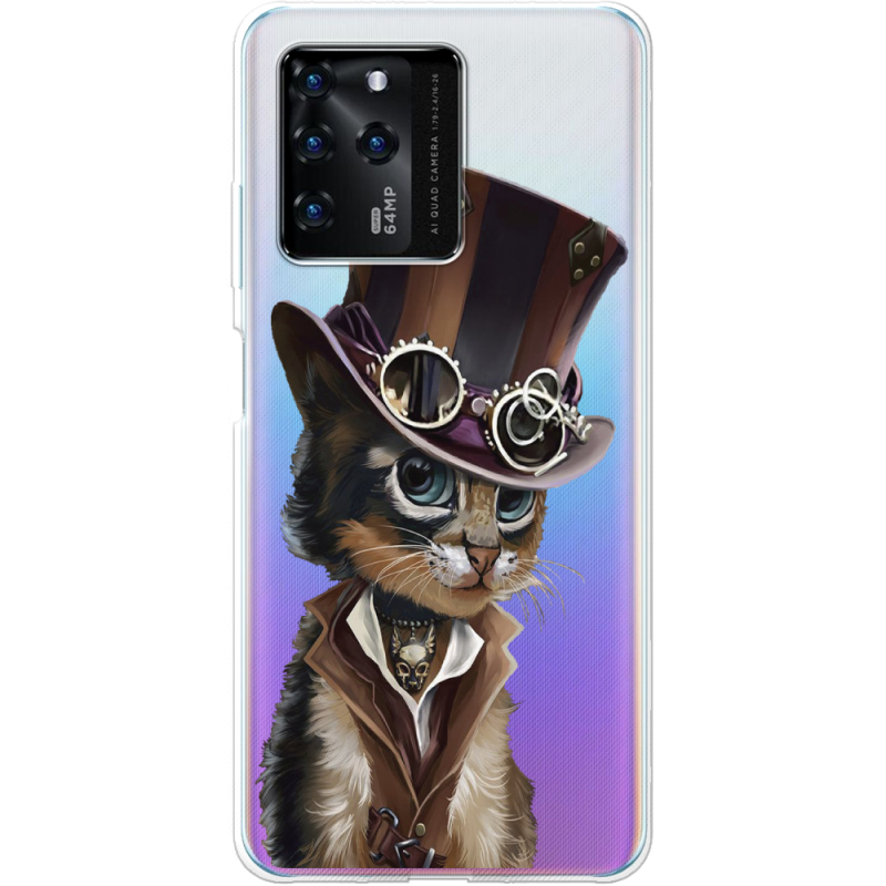 Прозрачный чехол BoxFace ZTE Blade V30 Steampunk Cat