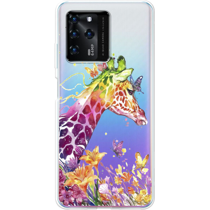 Прозрачный чехол BoxFace ZTE Blade V30 Colorful Giraffe