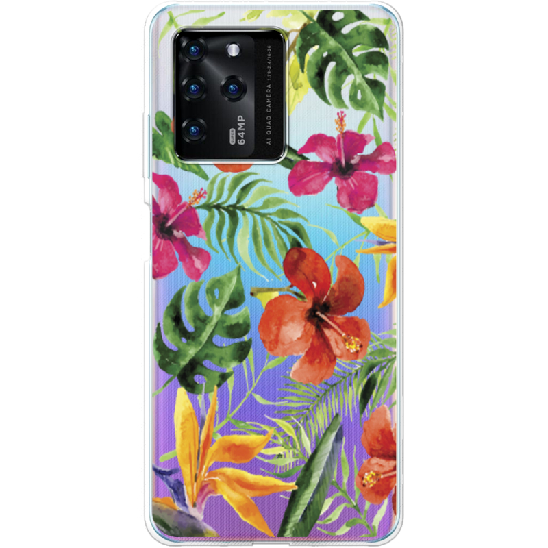 Прозрачный чехол BoxFace ZTE Blade V30 Tropical Flowers