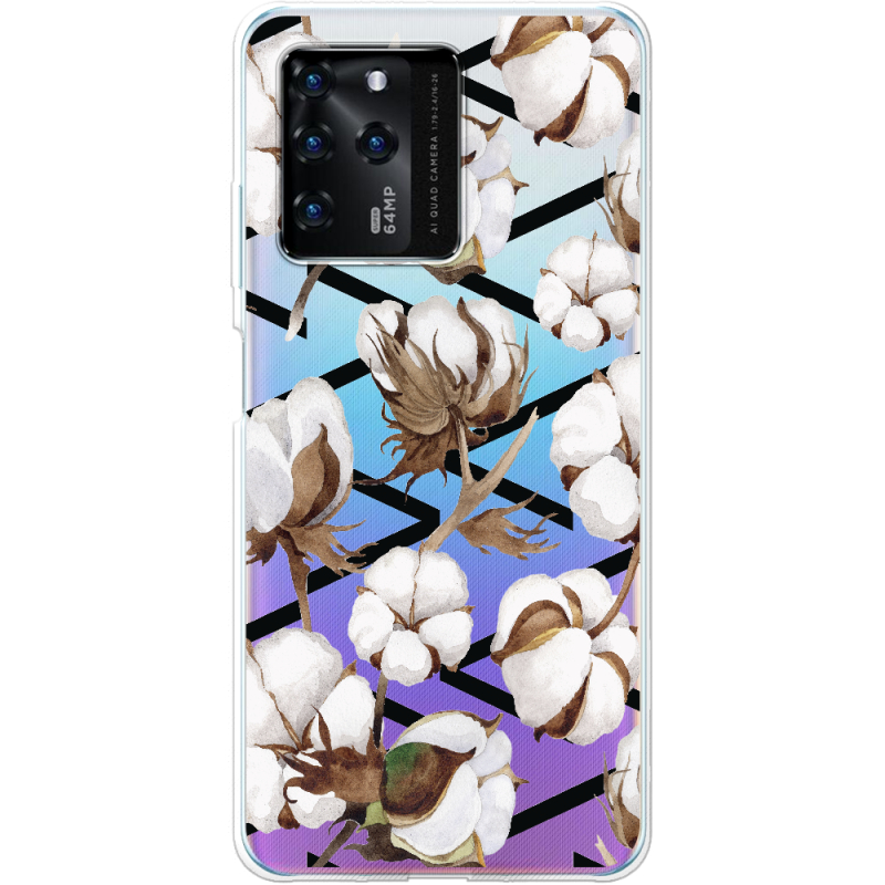 Прозрачный чехол BoxFace ZTE Blade V30 Cotton flowers