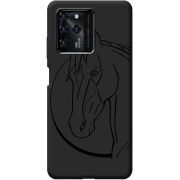 Черный чехол BoxFace ZTE Blade V30 Horse