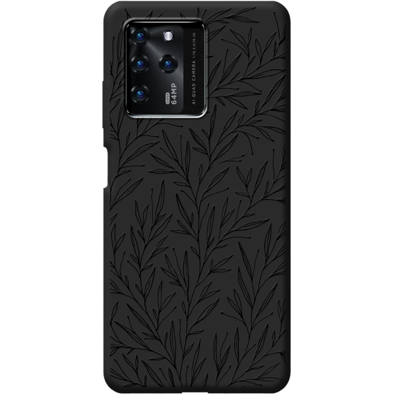 Черный чехол BoxFace ZTE Blade V30 Leaves