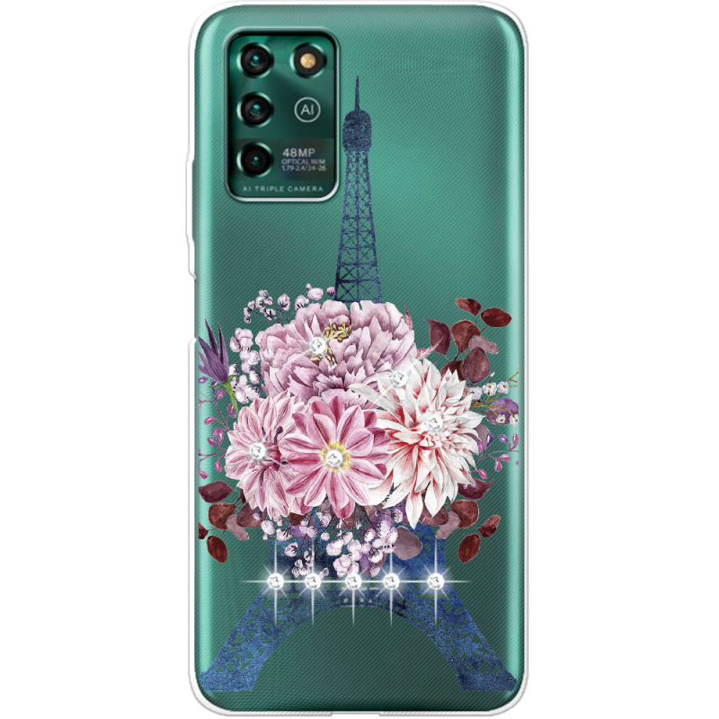 Чехол со стразами ZTE Blade V30 Vita Eiffel Tower