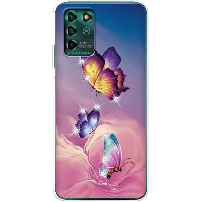 Чехол со стразами ZTE Blade V30 Vita Butterflies