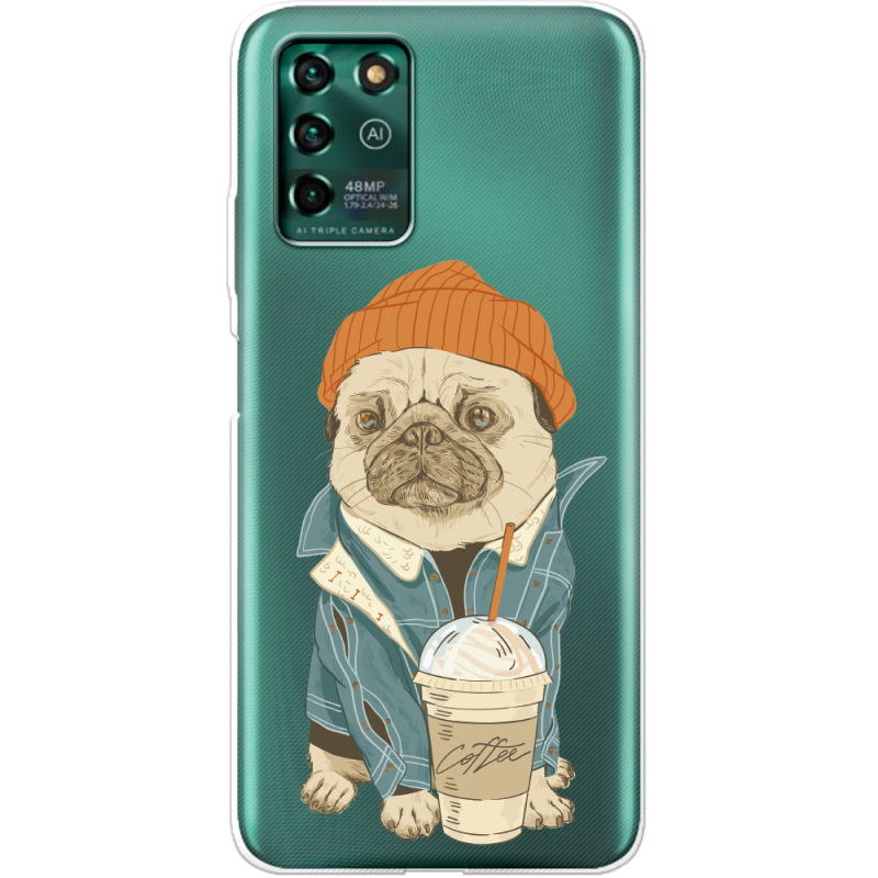 Прозрачный чехол BoxFace ZTE Blade V30 Vita Dog Coffeeman