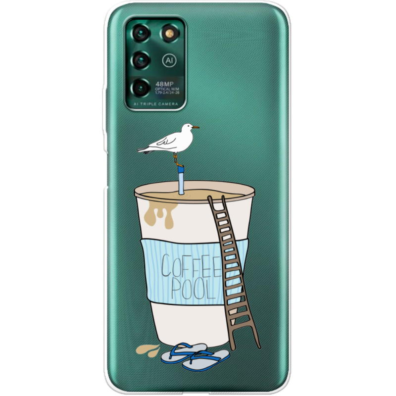 Прозрачный чехол BoxFace ZTE Blade V30 Vita Segull in Cofee Pool