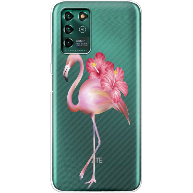 Прозрачный чехол BoxFace ZTE Blade V30 Vita Floral Flamingo