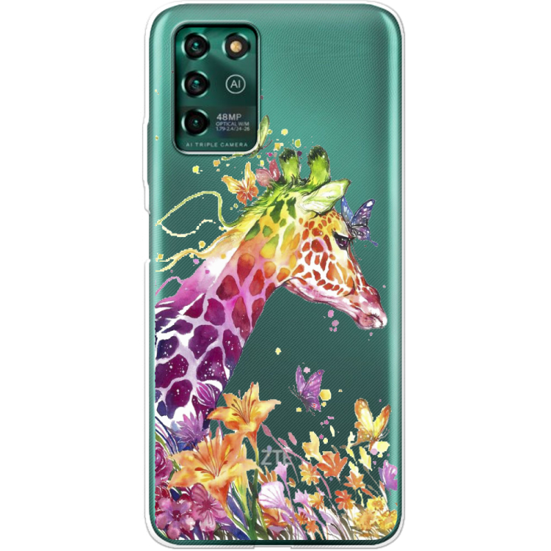 Прозрачный чехол BoxFace ZTE Blade V30 Vita Colorful Giraffe