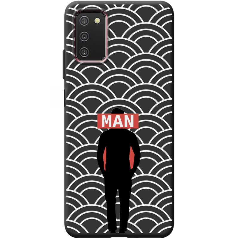 Черный чехол BoxFace Samsung Galaxy A03S (A037) Man Pattern