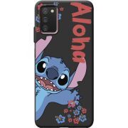 Черный чехол BoxFace Samsung Galaxy A03S (A037) Гавайський гість Stich