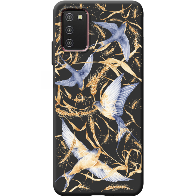 Черный чехол BoxFace Samsung Galaxy A03S (A037) Ластівки