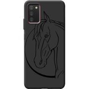 Черный чехол BoxFace Samsung Galaxy A03S (A037) Horse