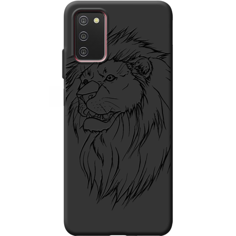 Черный чехол BoxFace Samsung Galaxy A03S (A037) Lion