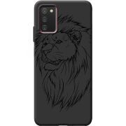 Черный чехол BoxFace Samsung Galaxy A03S (A037) Lion