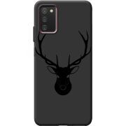 Черный чехол BoxFace Samsung Galaxy A03S (A037) Deer