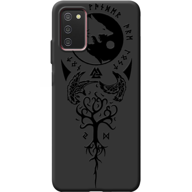 Черный чехол BoxFace Samsung Galaxy A03S (A037) Hugin and Munin