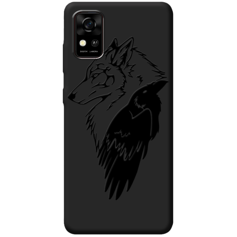 Черный чехол BoxFace ZTE Blade A31 Wolf and Raven