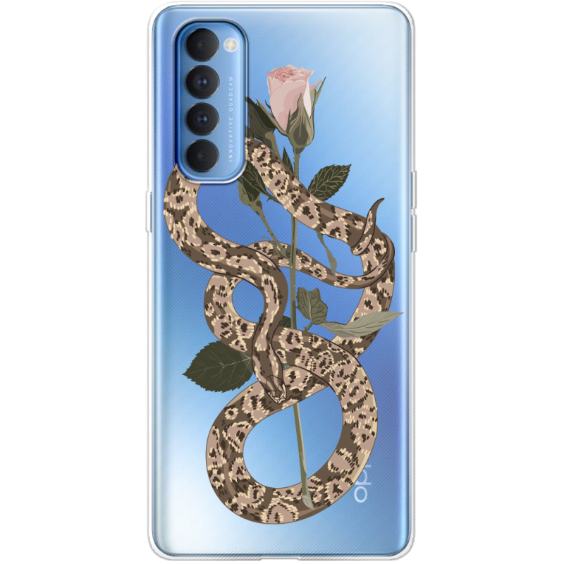 Прозрачный чехол BoxFace OPPO Reno 4 Pro Glamor Snake